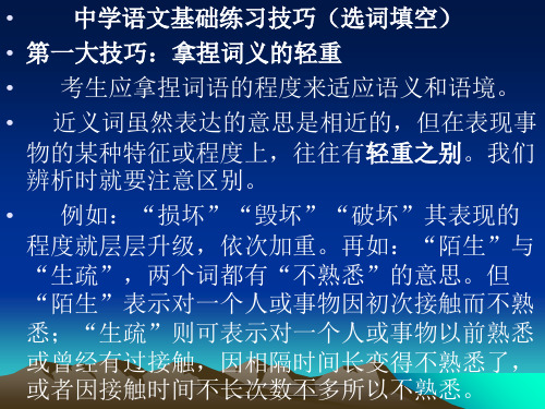 最新中考选词填空技巧
