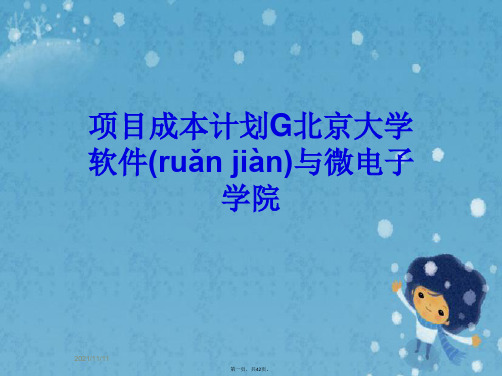 项目成本计划G北京大学软件与微电子学院