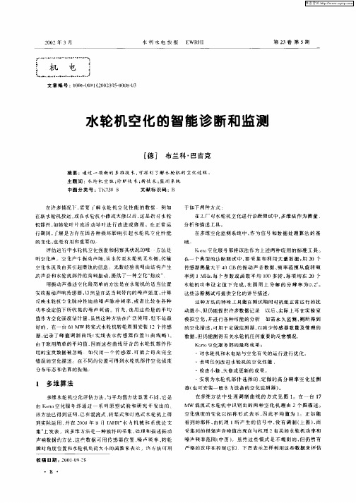 水轮机空化的智能诊断和监测