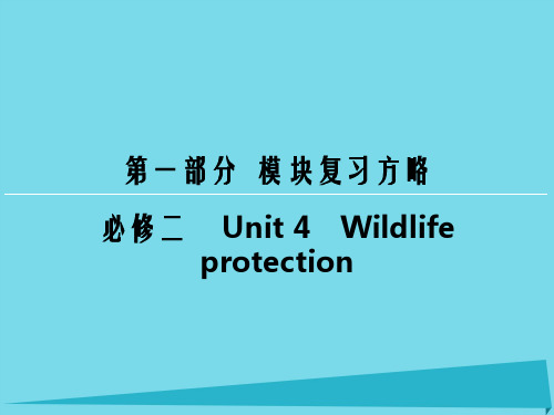 高考英语一轮复习 模块复习方略 第1部分 Unit 4 Wildlife protection课件 