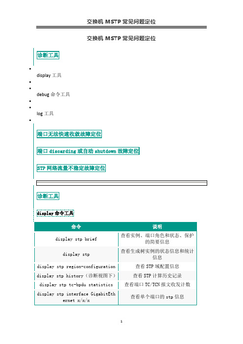交换机MSTP常见问题定位