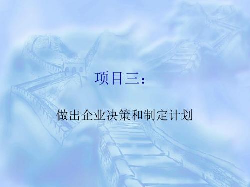 项目三：做出企业决策和制定计划