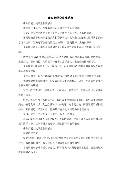 最新-爱心奖学金获奖感言 精品