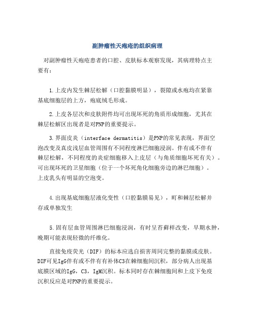 副肿瘤性天疱疮的组织病理