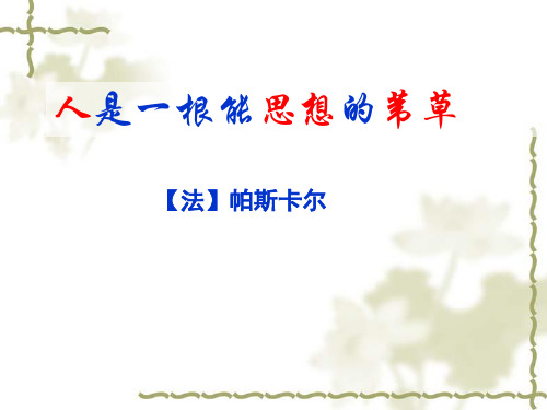 人是一根能思想的苇草PPT课件_帕斯卡尔