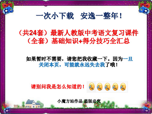 打包【共24套】最新人教版中考语文复习课件【全套】基础知识+得分技巧全汇总  