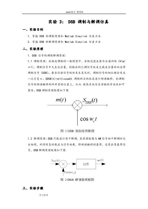 DSB调制和解调仿真