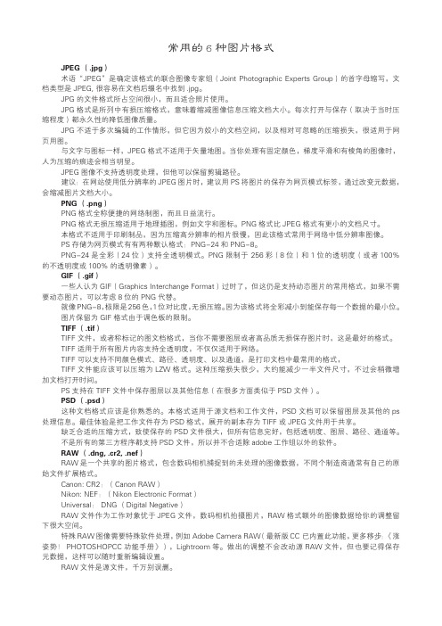 常用的6种图片格式
