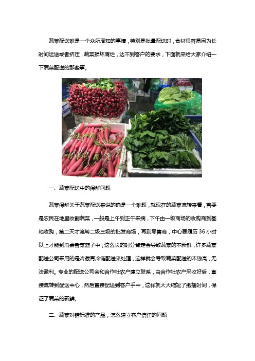 蔬菜配送要注意哪些问题