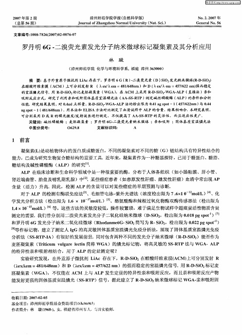 罗丹明6G-二溴荧光素发光分子纳米微球标记凝集素及其分析应用