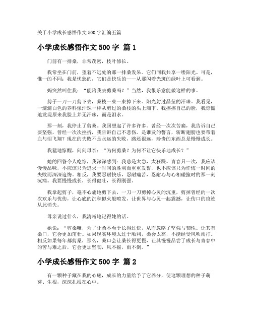 小学成长感悟作文500字