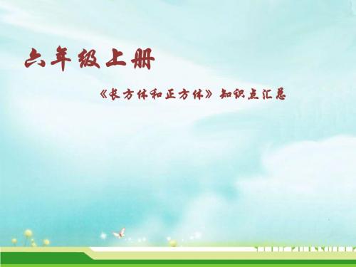 (苏教版)六年级数学上册《长方体和正方体》单元知识点汇总