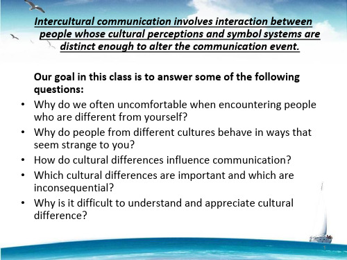 Cross-Cultural Communication Unit 1-4 跨文化交际(课堂PPT)