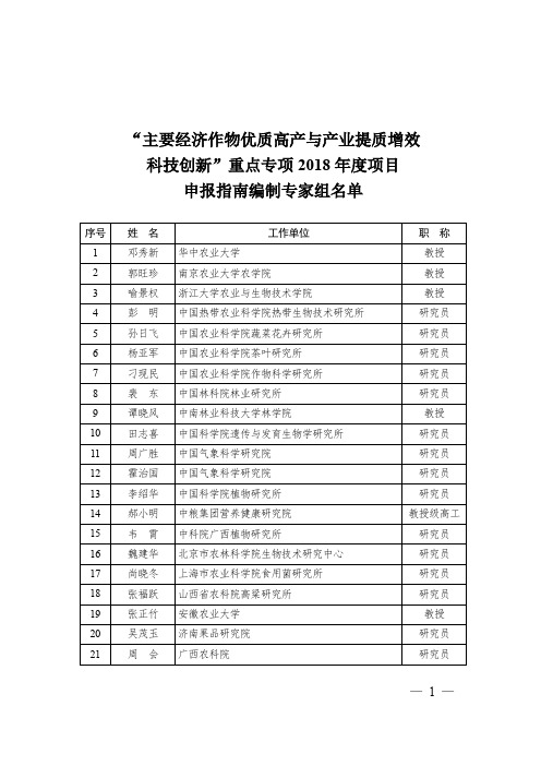 主要经济作物优质高产与产业提质增效