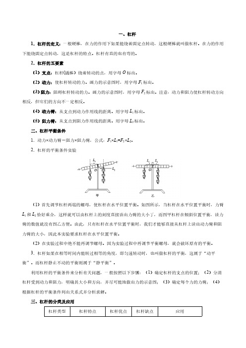 (中考物理)考点19 简单机械及机械效率