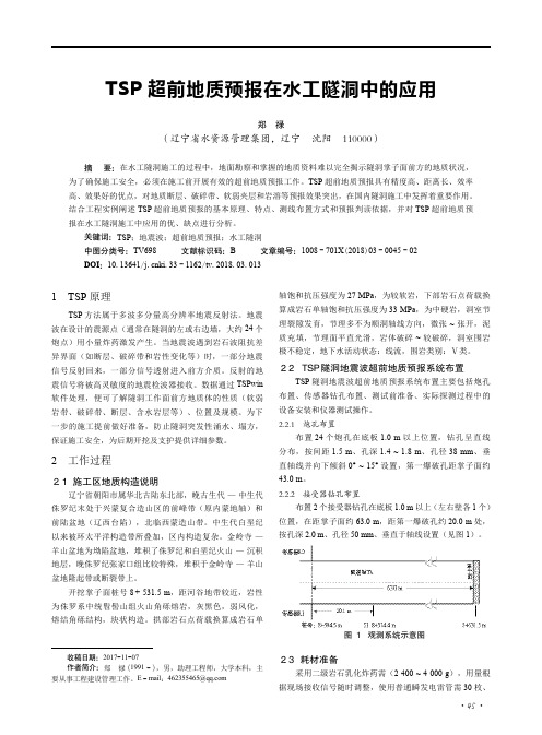 TSP超前地质预报在水工隧洞中的应用
