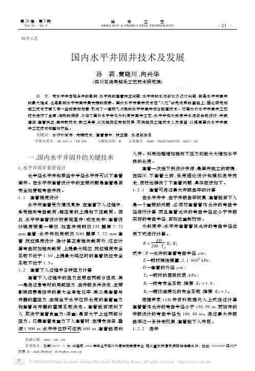 国内水平井固井技术及发展