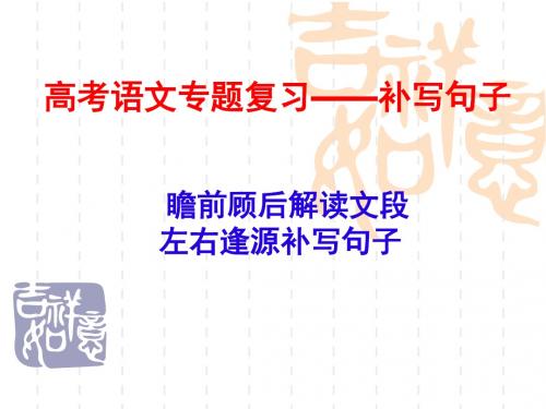 2017届高三高考语文复习之补写句子(曾文华)