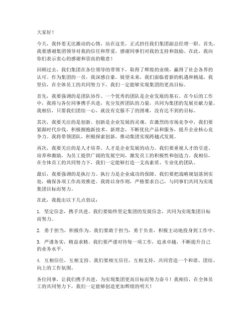 集团副总上任发言稿范文