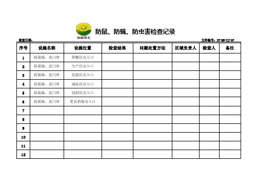 27  防鼠 、防蝇、防虫害检查记录
