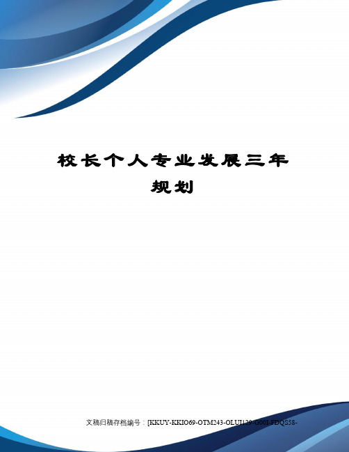 校长个人专业发展三年规划(终审稿)