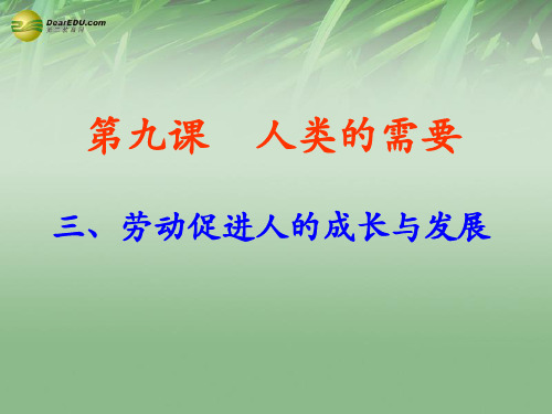 第九课 人类的需要第二课时课件 教科版