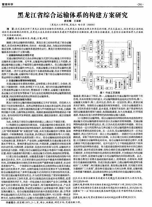 黑龙江省综合运输体系的构建方案研究