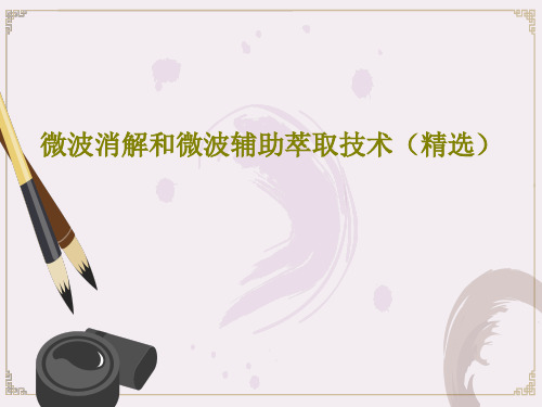 微波消解和微波辅助萃取技术(精选)PPT文档86页
