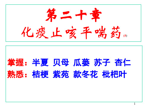 20第二十章化痰止咳平喘药
