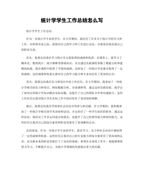 统计学学生工作总结怎么写