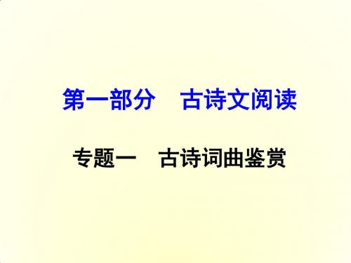 广西2016届中考面对面语文(人教版)复习课件 第1部分 古诗文阅读专题一 古诗词曲鉴赏(共187张PPT)