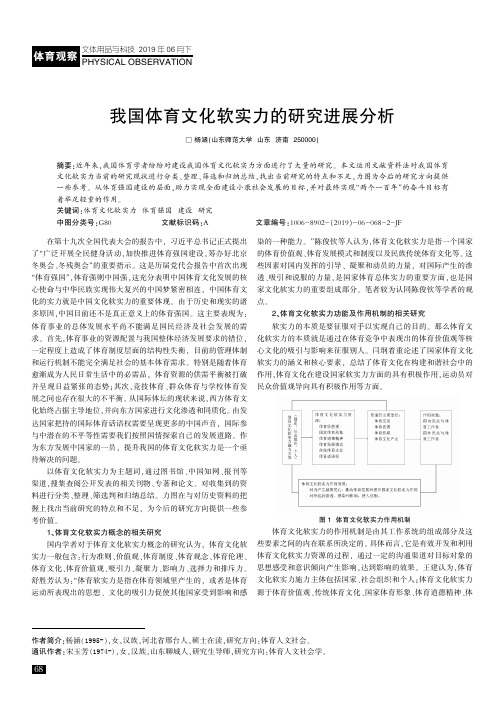 我国体育文化软实力的研究进展分析