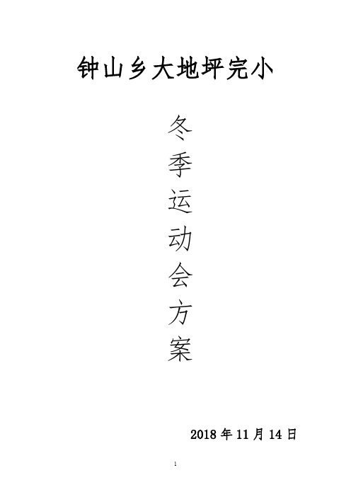 冬季运动会活动方案