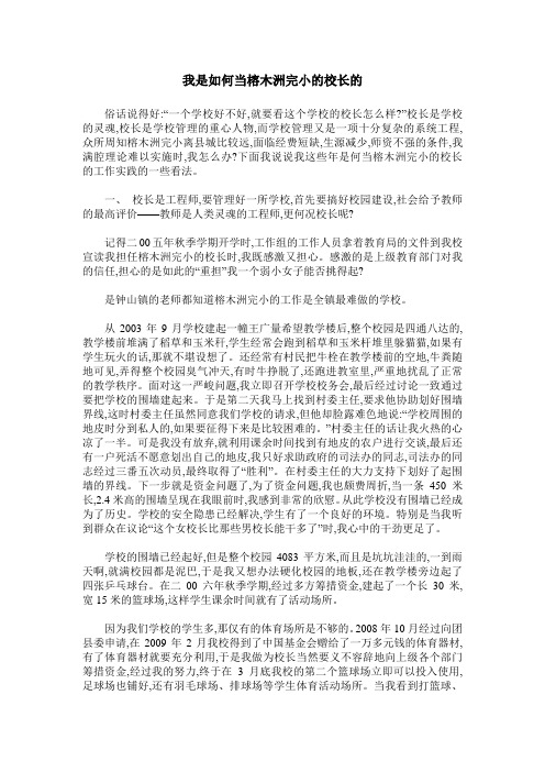 我是如何当榕木洲完小的校长的