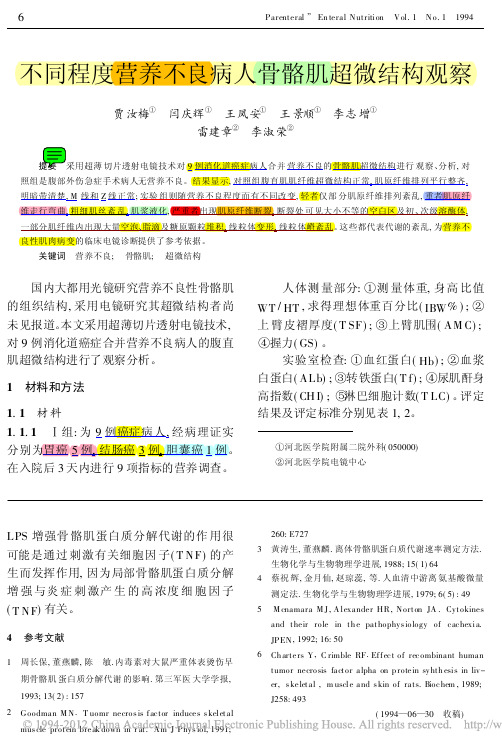 不同程度营养不良病人骨骼肌超微结构观察