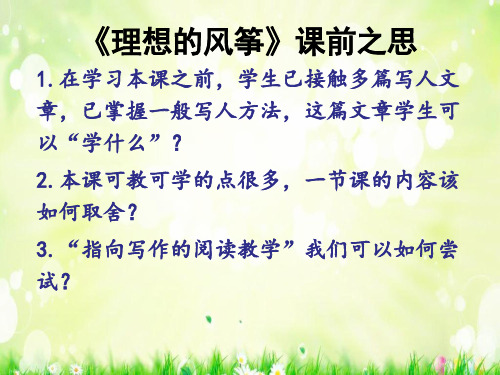 六年级下册语文优秀课件-课文22《理想的风筝》苏教版(共26张PPT)