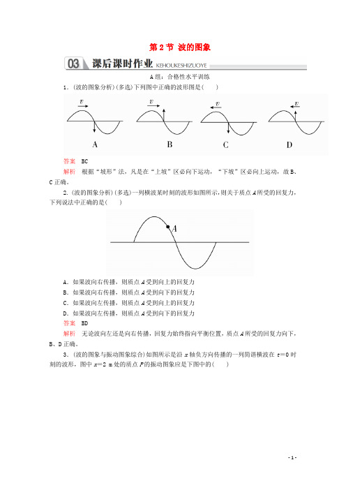 2020年高中物理第十二章机械波第2节波的图象课后课时作业(含解析)新人教版选修3_4