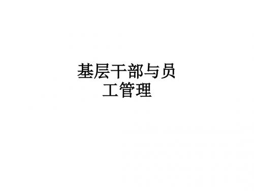 基层干部与员工管理ppt课件