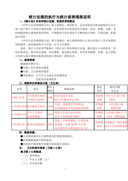 统计法规的执行与统计报表填报说明(卫生院2014)