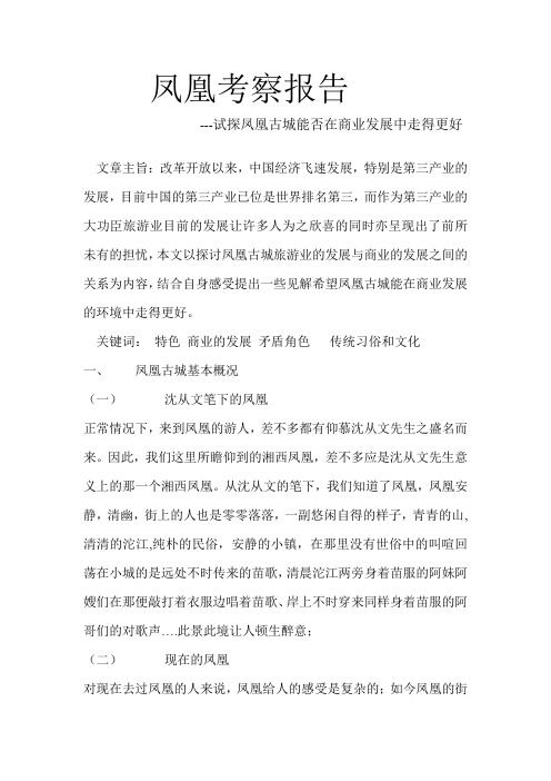 凤凰考察报告