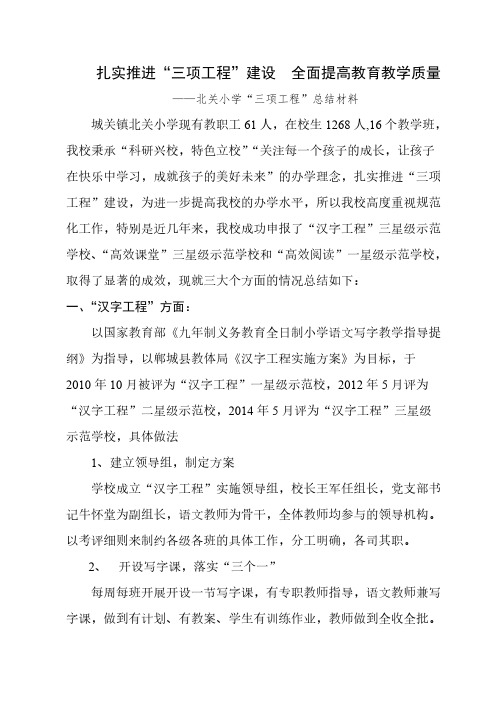 三项工程总结资料