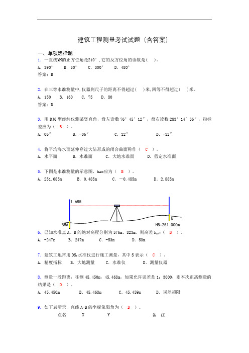 建筑工程测量竞赛试题(含答案)aff