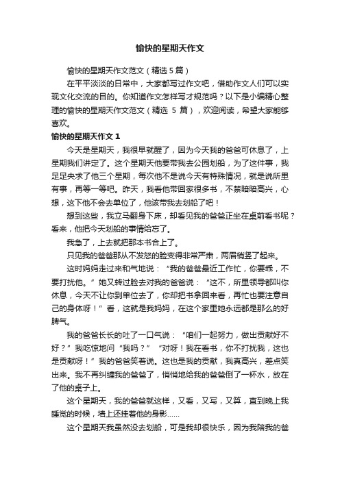 愉快的星期天作文范文（精选5篇）