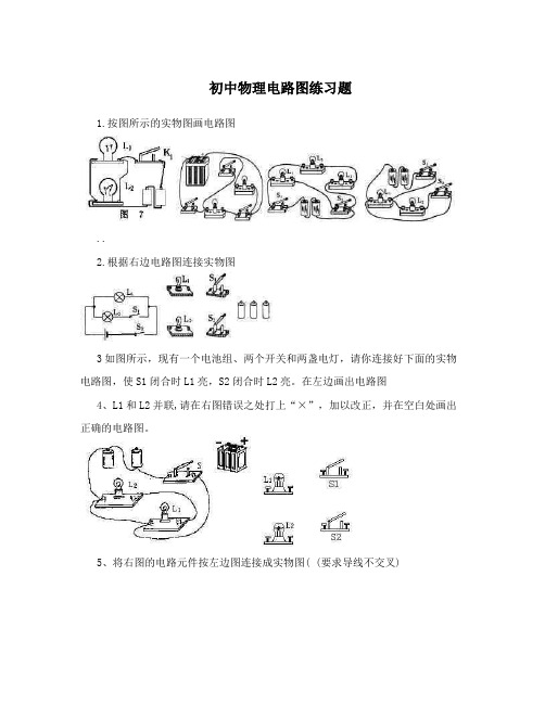 初中物理电路图练习题