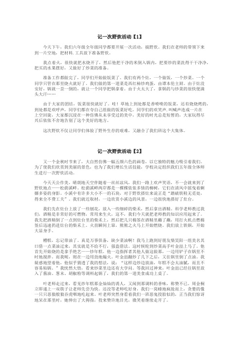 记一次野炊活动作文

