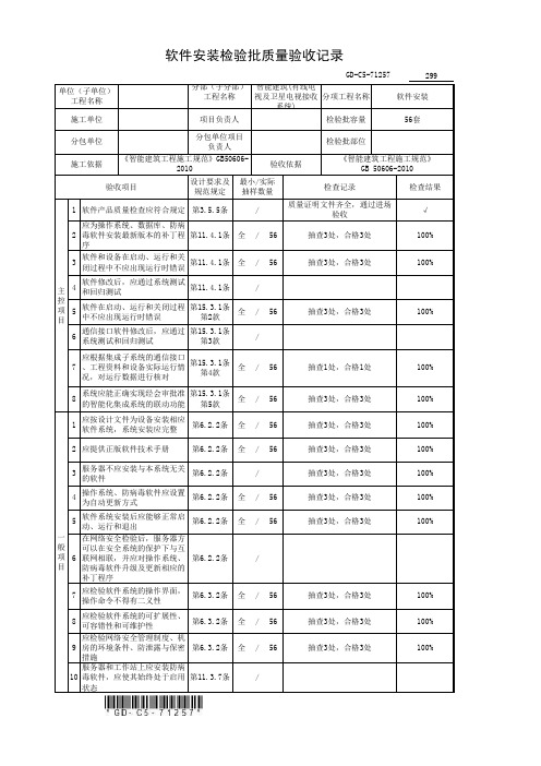 5、软件安装检验批质量验收记录