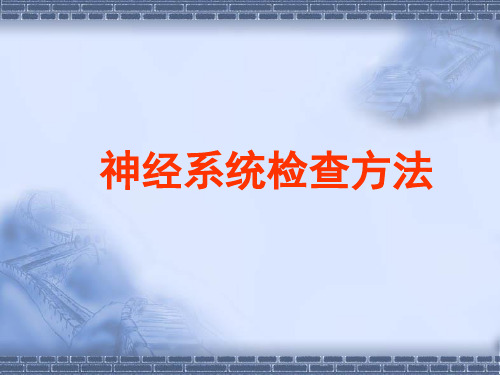 神经系统检查方法