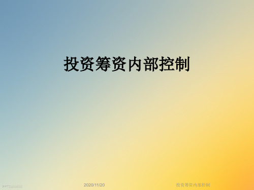 投资筹资内部控制