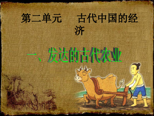 历史人教版必修二第一单元第1课 发达的古代农业 课件(共43张PPT)