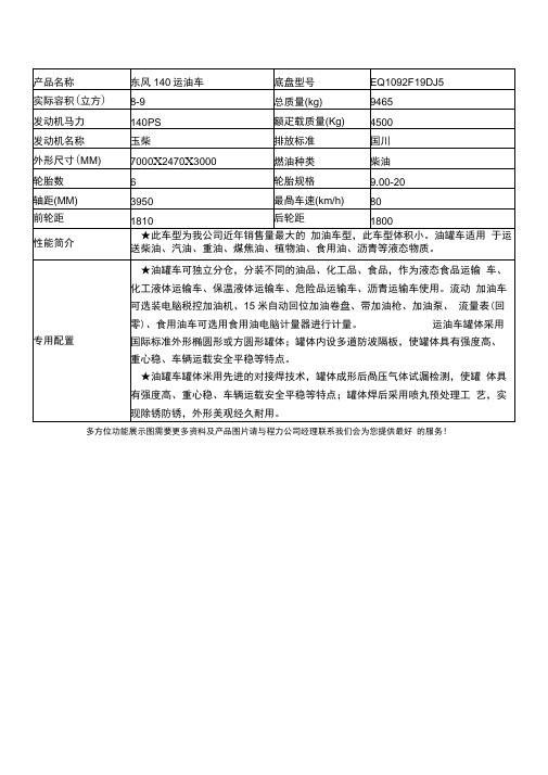 东风140运油车